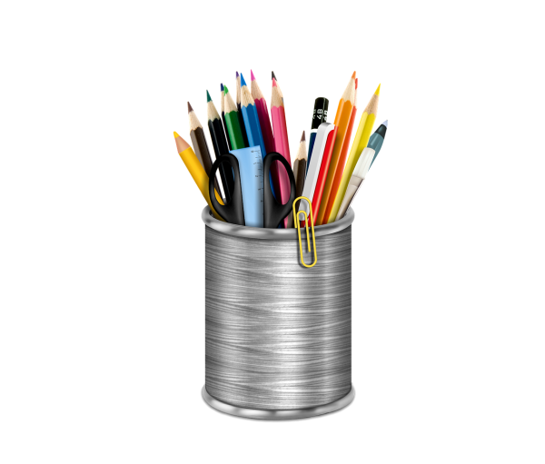 Ручки и карандаши на прозрачном фоне