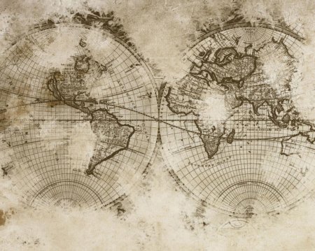 Карта мира старинная на стену