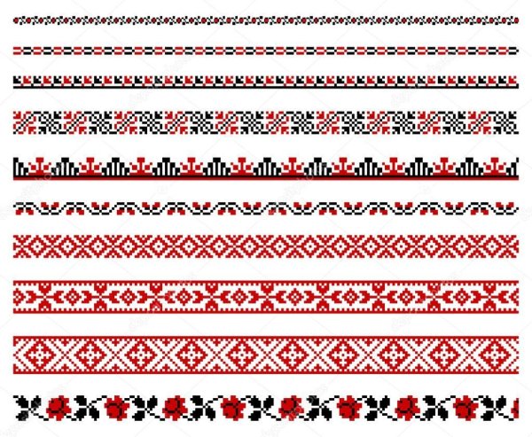 Узоры в русском стиле полосой