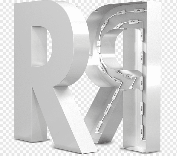 Объемные буквы на прозрачном фоне