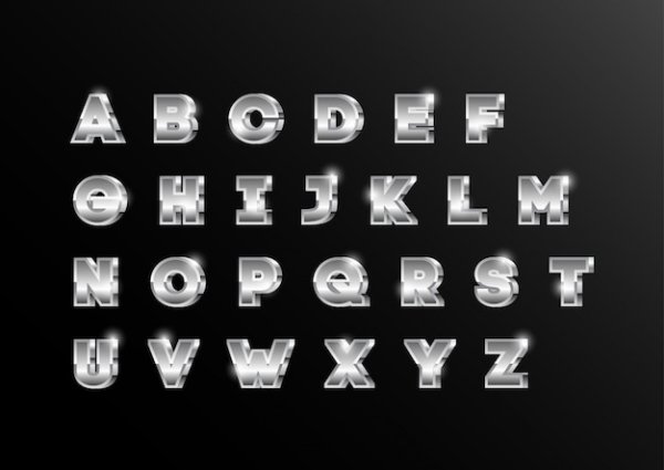 Металлические буквы шрифт