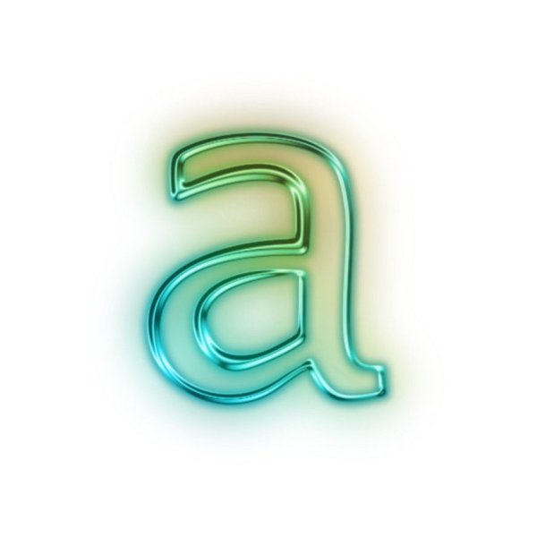 Неоновые буквы на прозрачном фоне