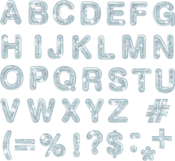Ледяные буквы русского алфавита