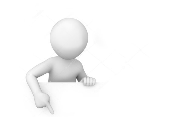 Человечек на белом фоне