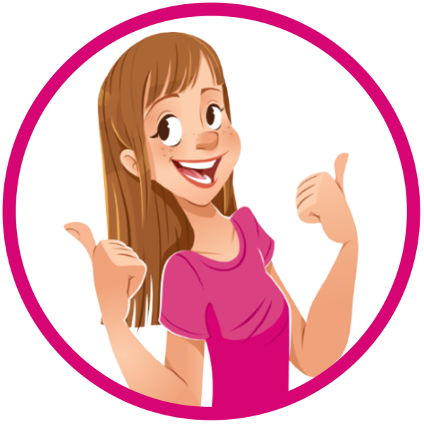 Мультяшная девочка указывает