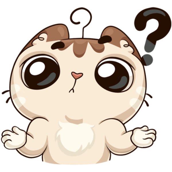 Стикер вопросительный кот