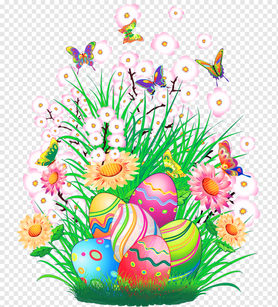 Пасхальные композиции на прозрачном фоне
