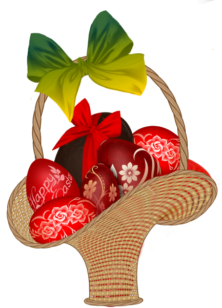 Пасхальные яйца на прозрачном фоне