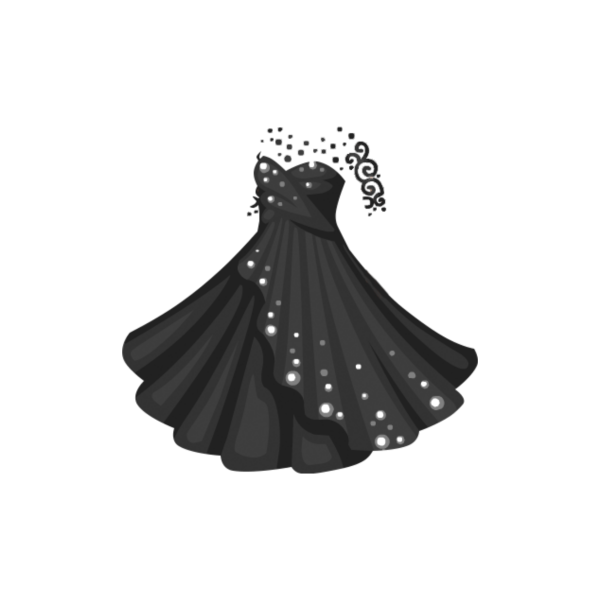 Черное платье без фона