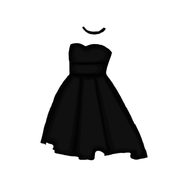 Черное платье без фона