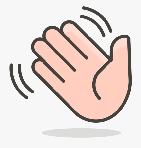 Машет рукой