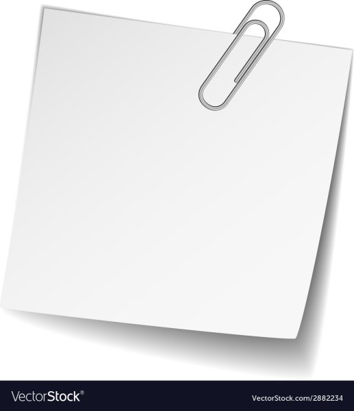 Белая бумага со скрепкой