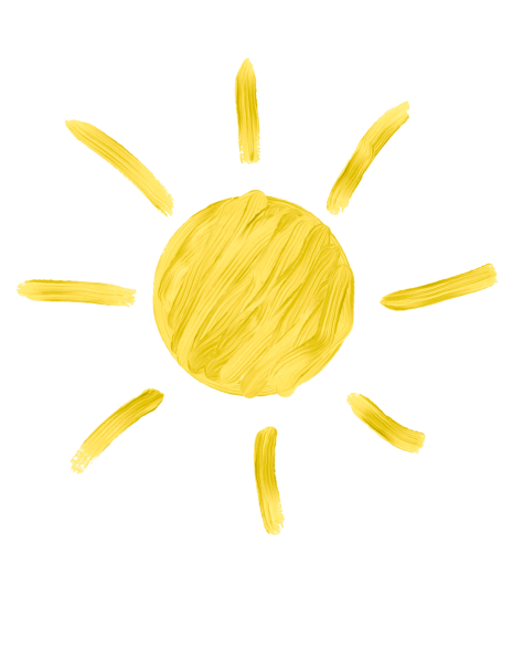 Солнце на белом фоне