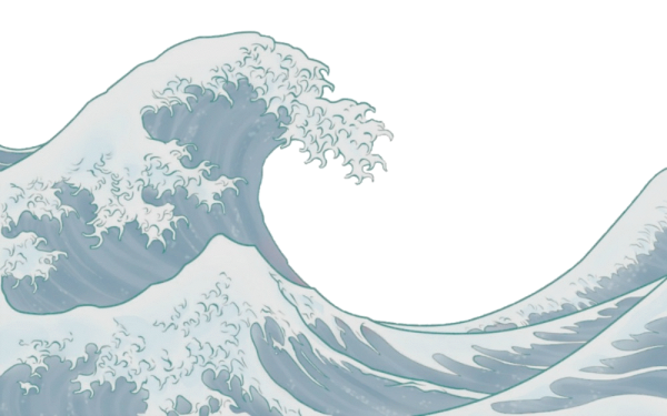 Японская волна на прозрачном фоне