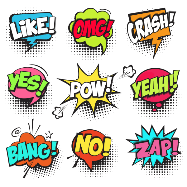 Надписи в стиле комиксов