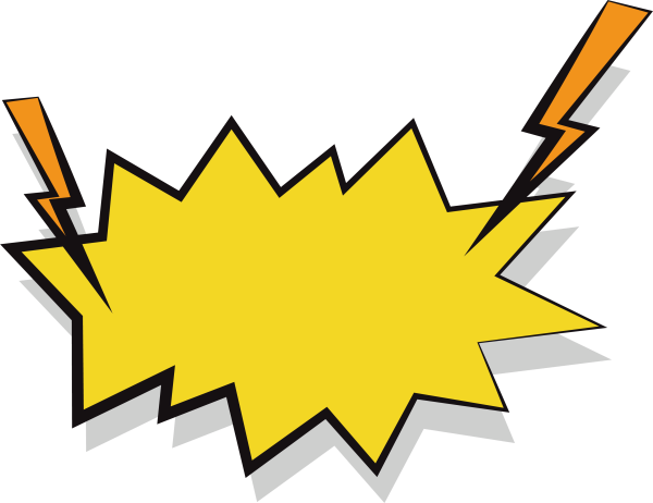 Молния в комиксах на прозрачном