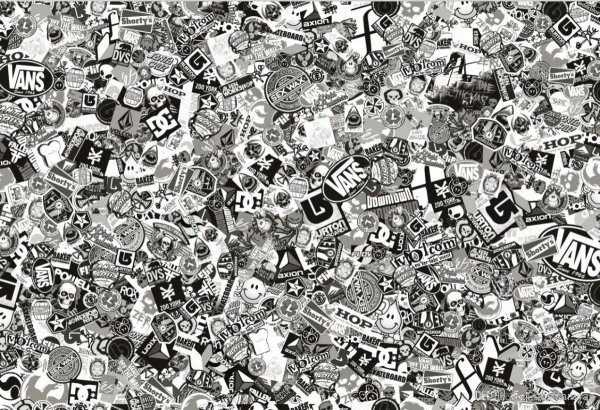 Стикербомб черно белый