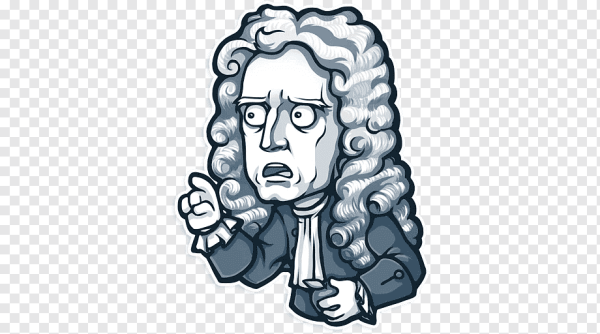 Исаак Ньютон мультяшный