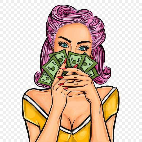 Девушка с деньгами арт