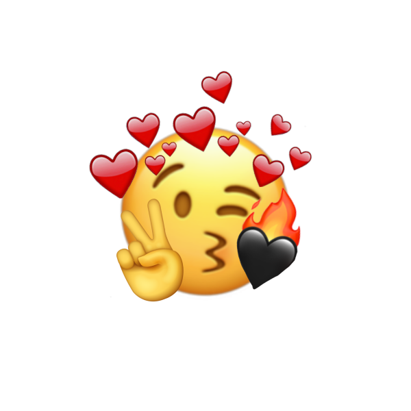 Стикер Смайл с сердечками