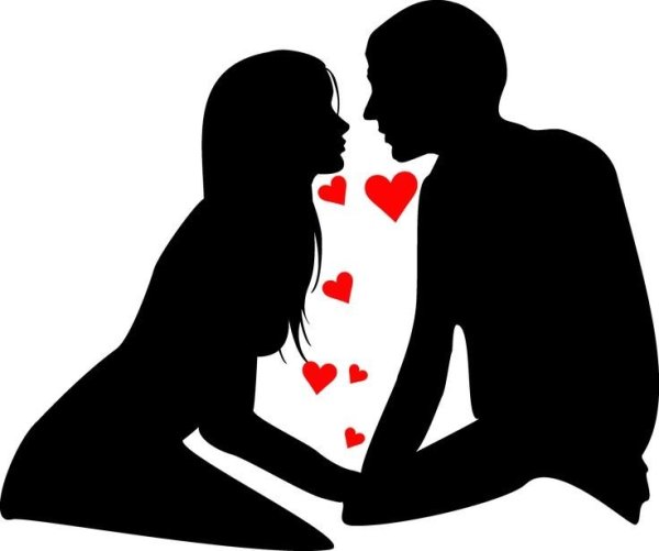 Влюбленные силуэт