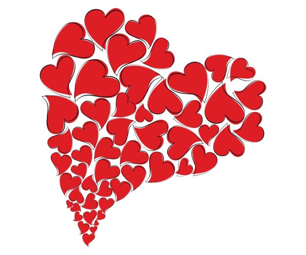 Сердце из сердечек