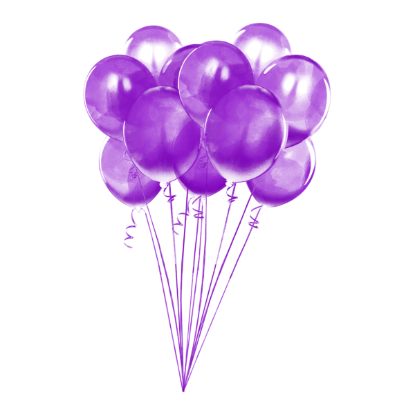 Фиолетовые шары на прозрачном фоне