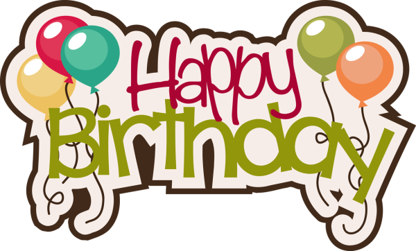 Красочная надпись с днем рождения