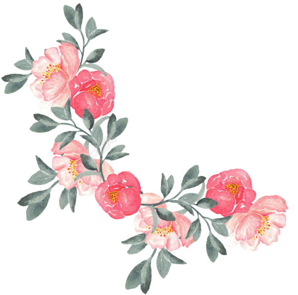 Цветочный орнамент акварель