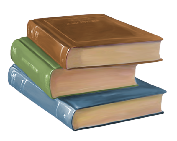 Стопка книг на прозрачном фоне