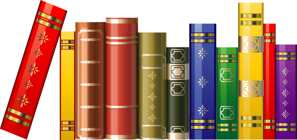 Стопка книг на прозрачном фоне