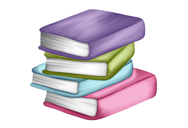 Стопка книг на прозрачном фоне для детей