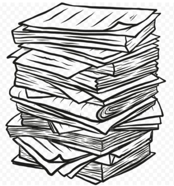 Стопка бумаг черно белая