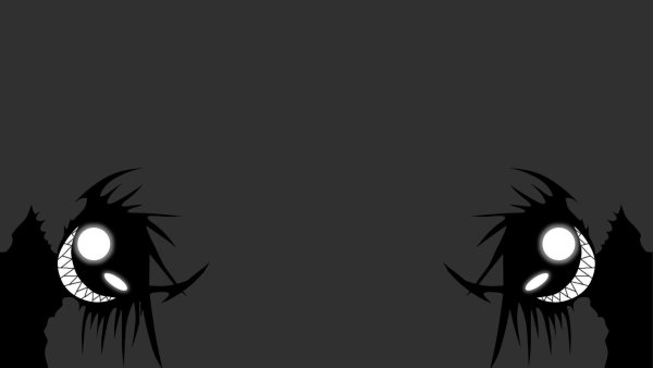 Жуткая улыбка на черном фоне