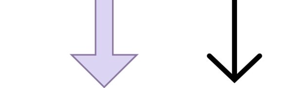 Стрелка вниз тонкая