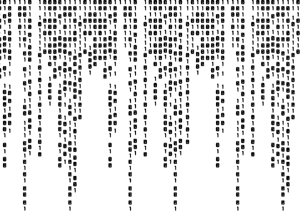 Бинарный код на белом фоне
