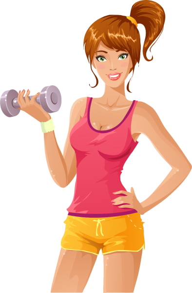 Фитнес девушка на прозрачном фоне