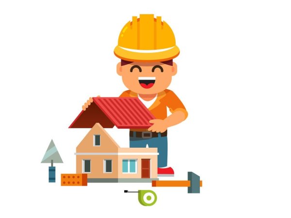 Строитель для детей на прозрачном фоне