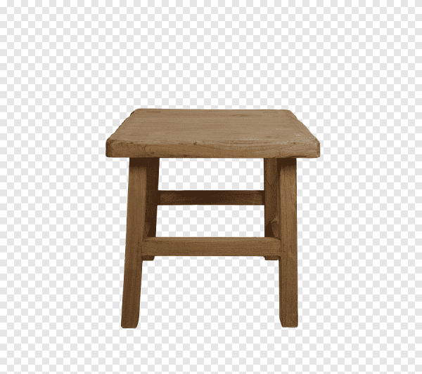 Деревянный табурет на белом фоне
