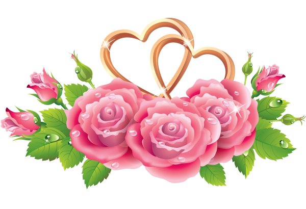 Цветы для свадьбы на прозрачном фоне