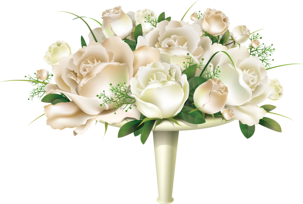 Свадебный букет на белом фоне