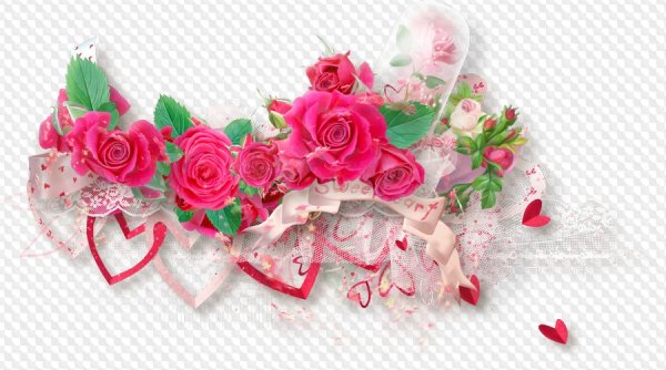 Цветы для свадьбы на прозрачном фоне