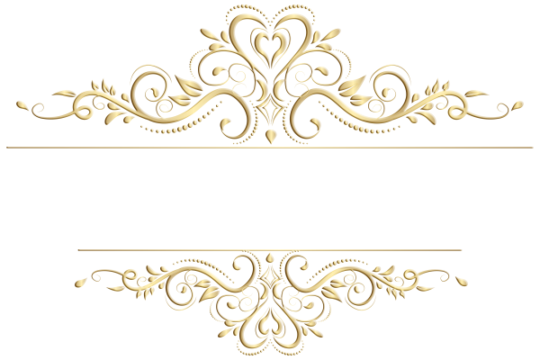 Золотые вензеля на белом фоне