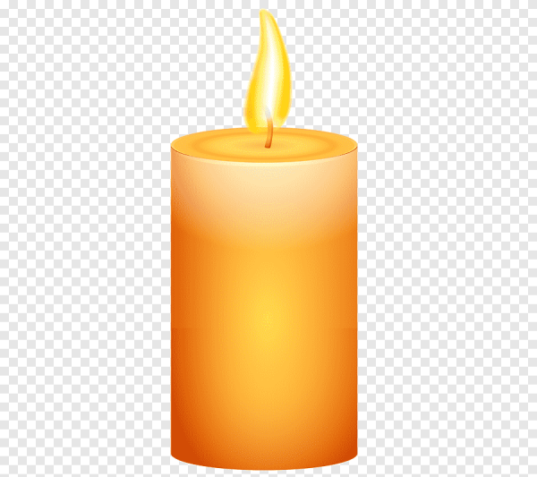 Горящие свечи на прозрачном фоне