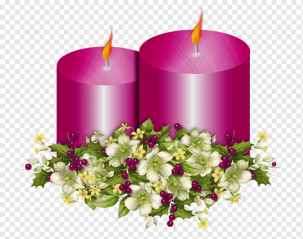 Романтические свечи на прозрачном фоне