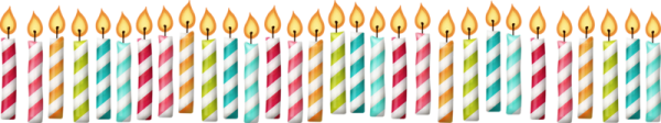 Свечи на день рождения на прозрачном фоне