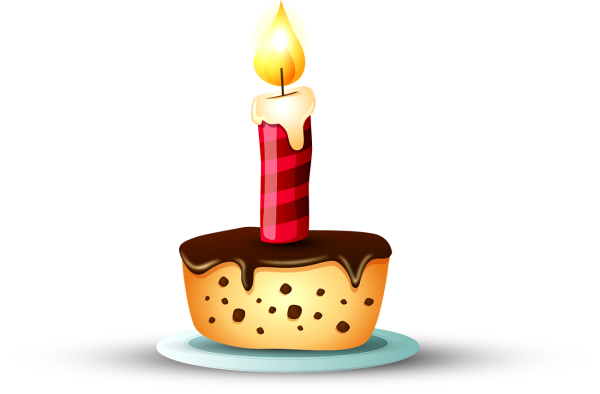 Тортик со свечами вектор