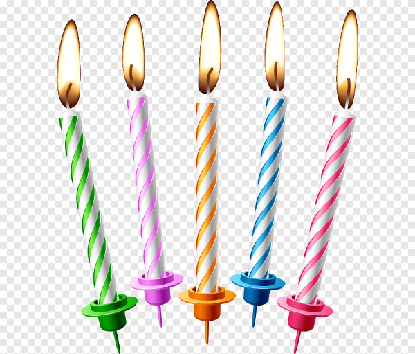 Праздничные свечи на прозрачном фоне