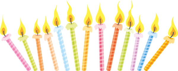 Праздничные свечи на прозрачном фоне