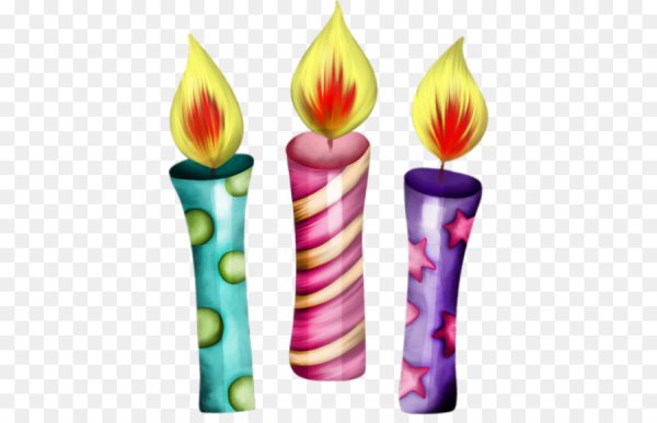 Торт со свечками нарисованный